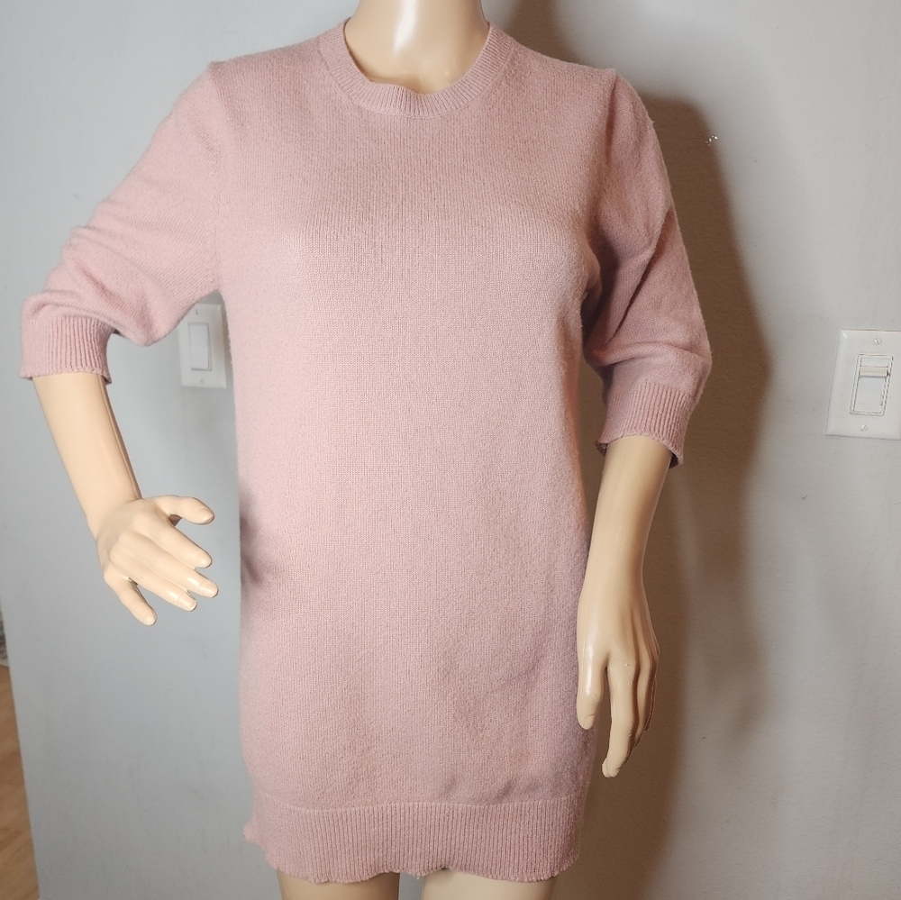 Vince cashmere blush pink half‎ sleeve sweater tunic.  Size small